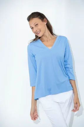 001- LuLu B Periwinkle "V" Neck Top