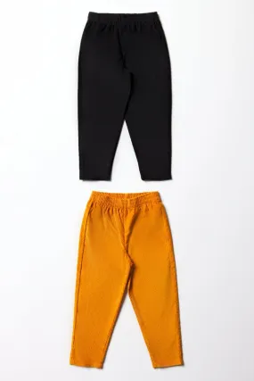 2 Pack Corduroy Pants Black & Yellow