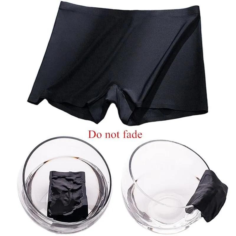 2 Pack Set Women's Boxer Seamless Boyshorts Ice Silk Ladies Safety Short Pants Mid Waist Summer Breathable Boyshorts