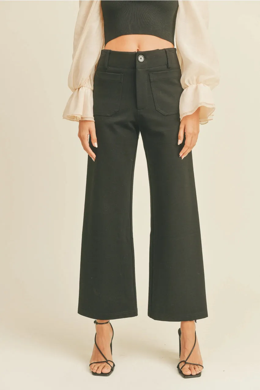 2 Pockets Ponte Cropped Pants