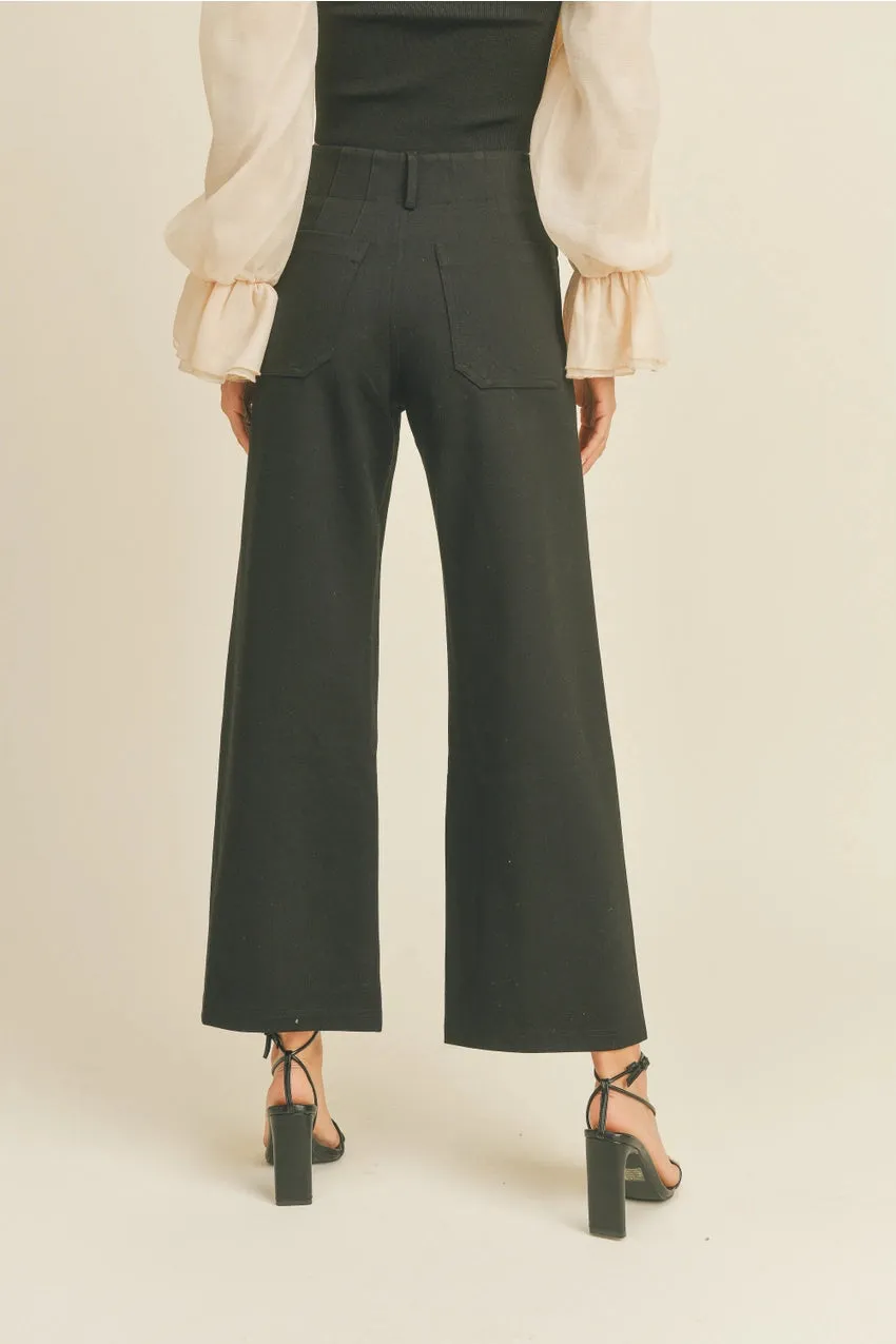 2 Pockets Ponte Cropped Pants