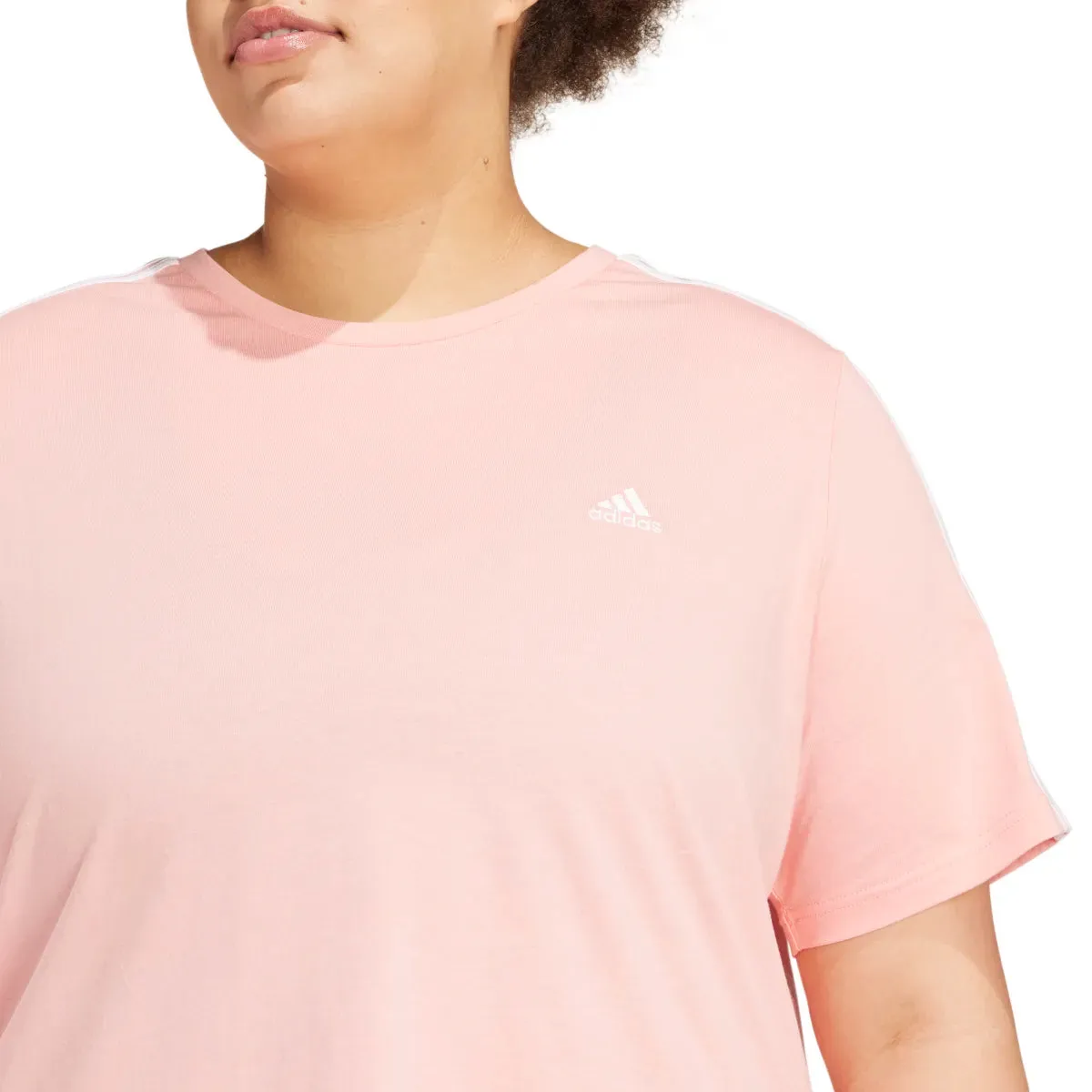 adidas Women's Essentials Slim 3-Stripes Tee (Plus Size)