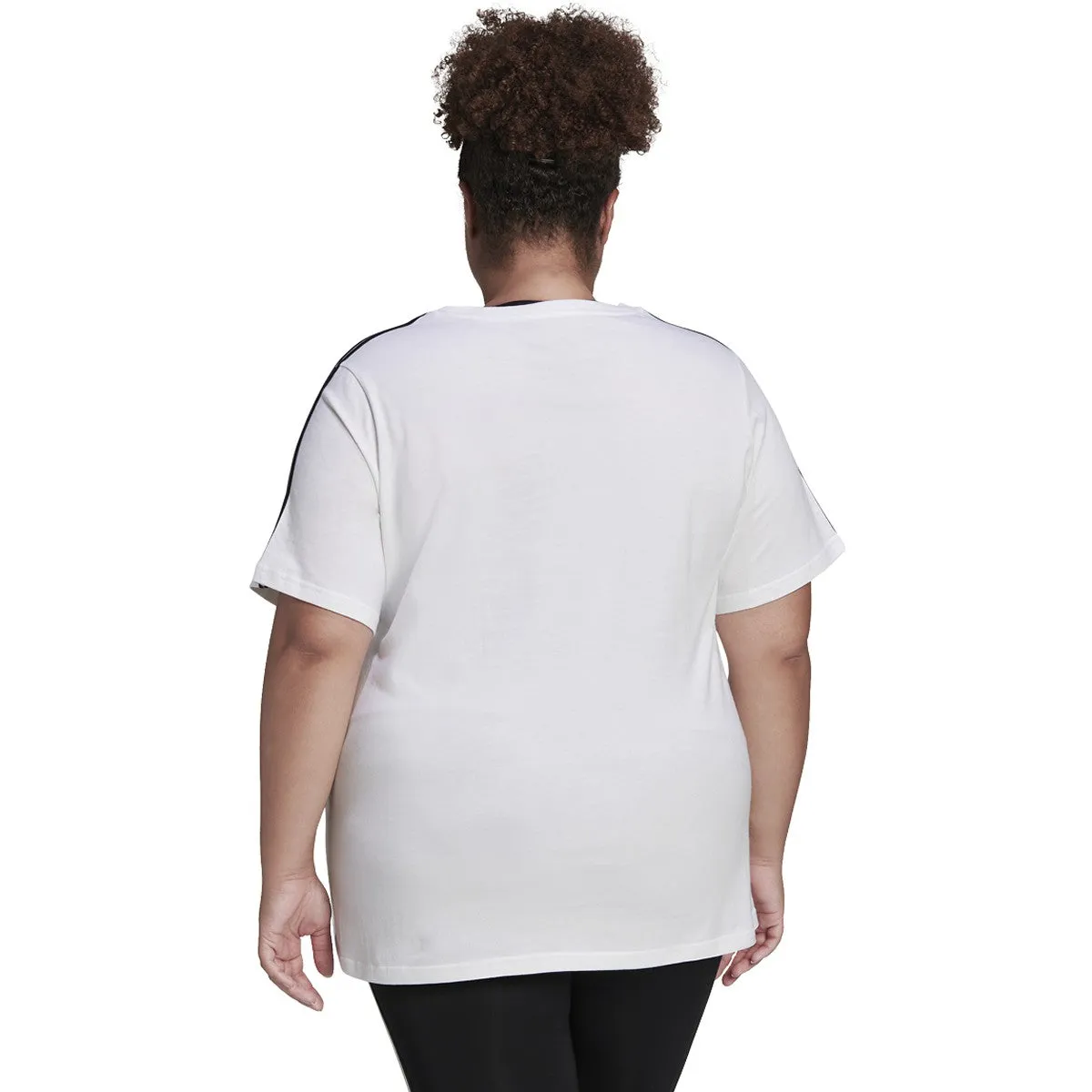 adidas Women's Essentials Slim 3-Stripes Tee (Plus Size)