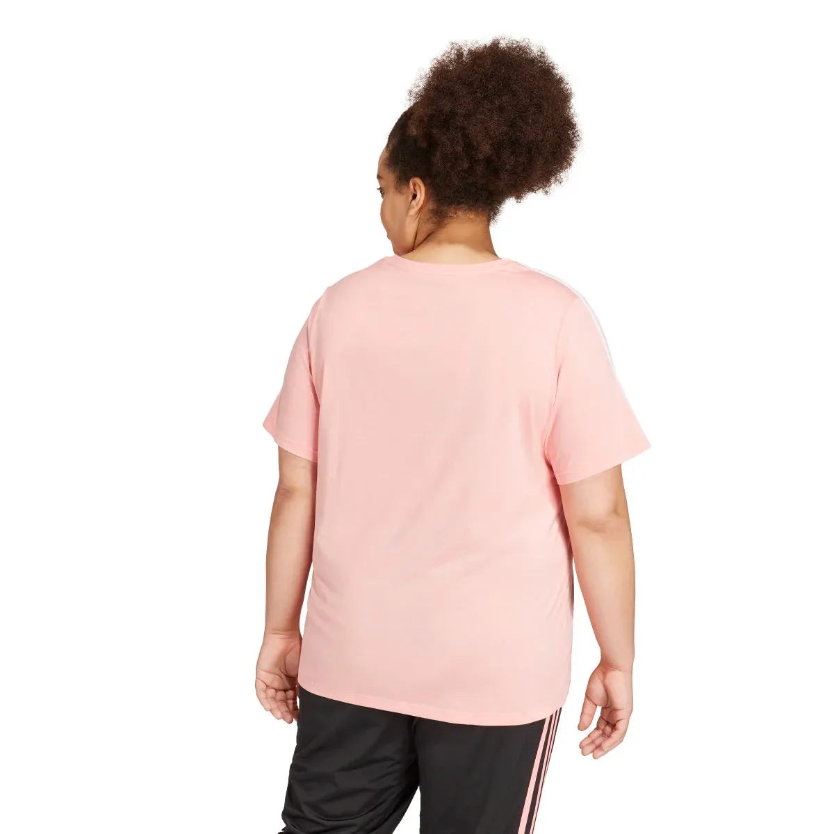 adidas Women's Essentials Slim 3-Stripes Tee (Plus Size)