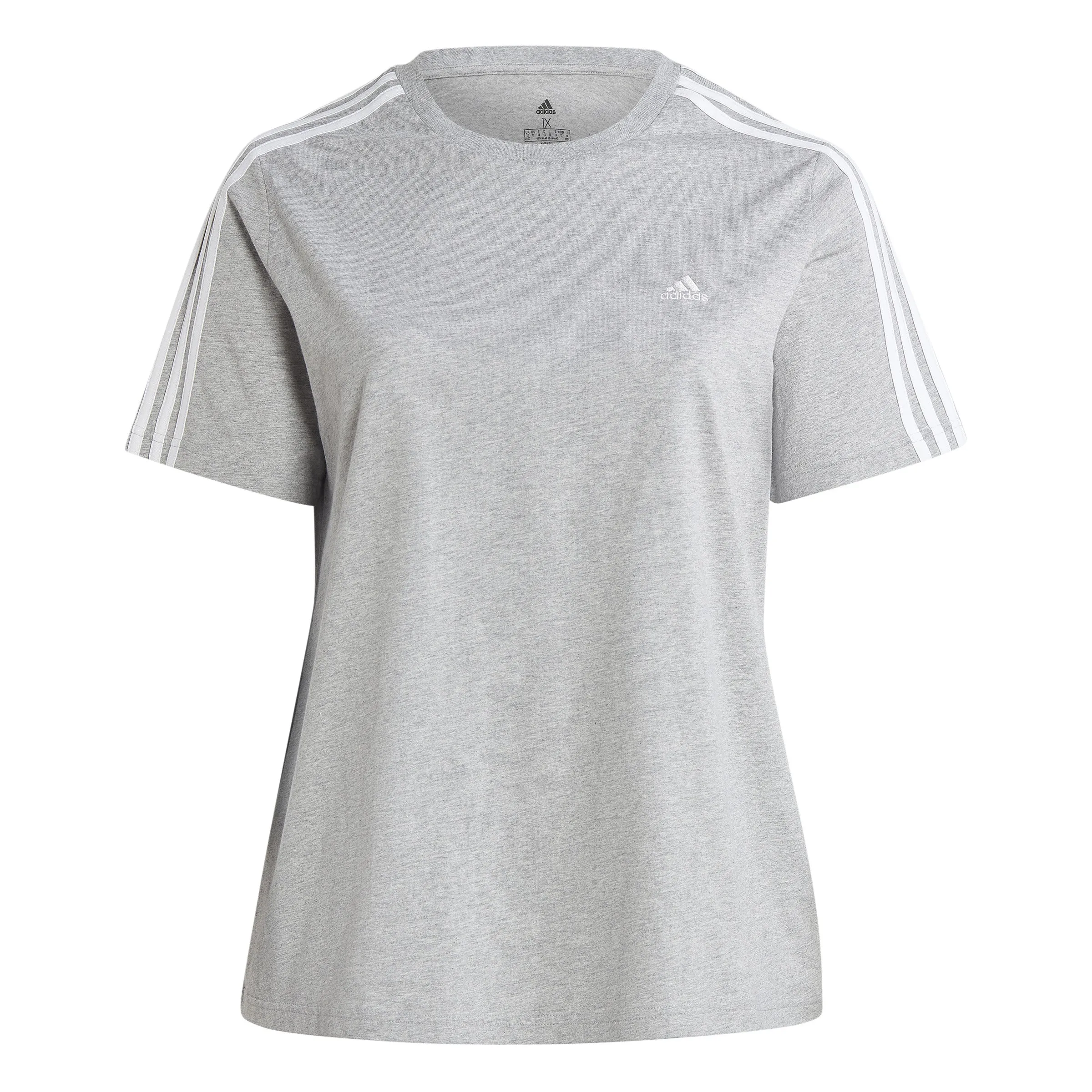 adidas Women's Essentials Slim 3-Stripes Tee (Plus Size)