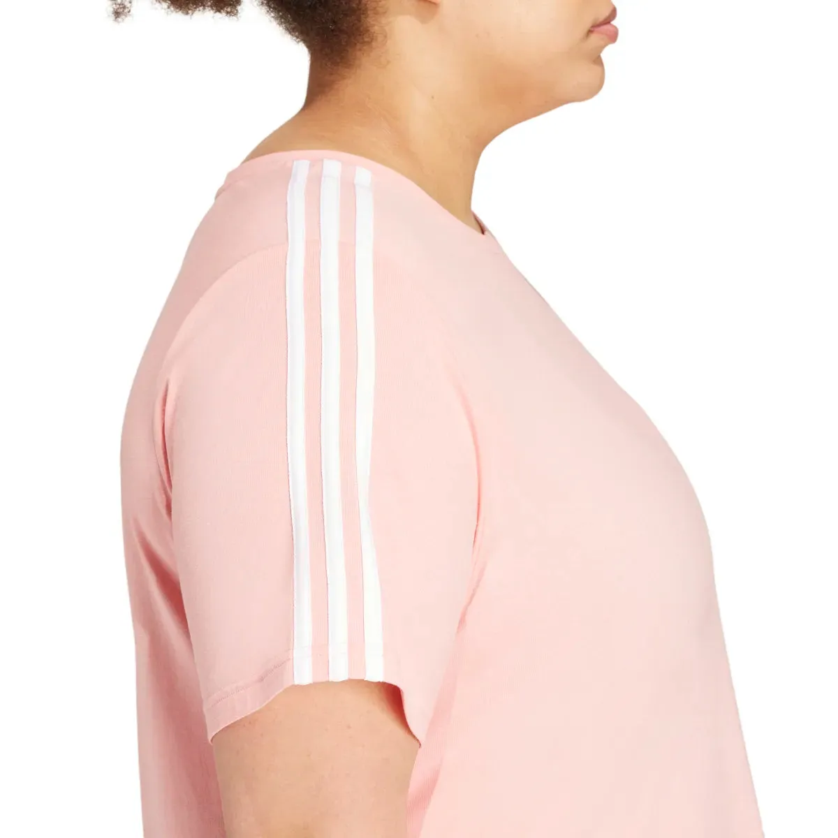 adidas Women's Essentials Slim 3-Stripes Tee (Plus Size)