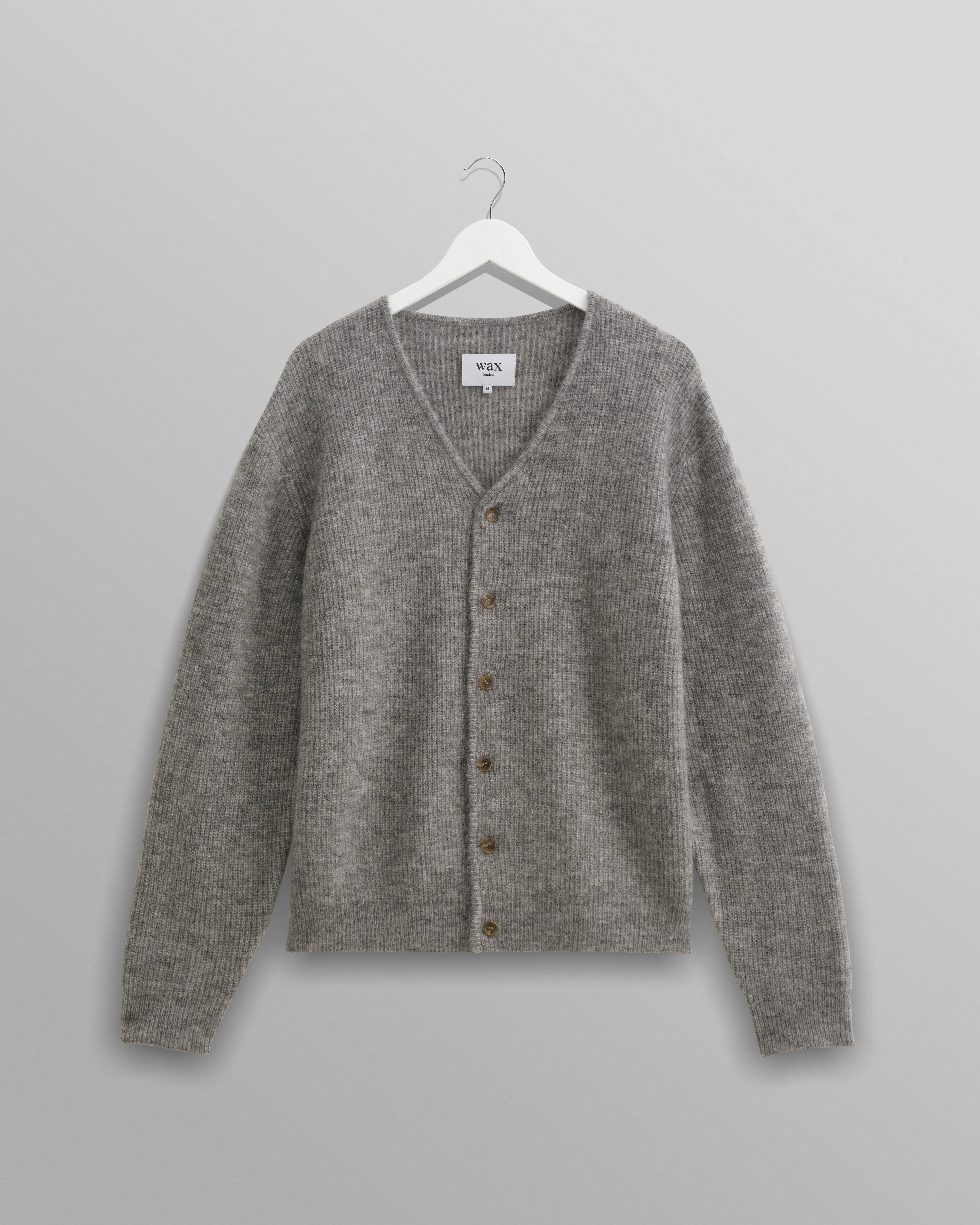 Alban - Grey Marl Mohair Blend Cardigan