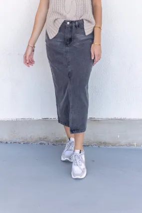 ALYSSA GREY DENIM SKIRT