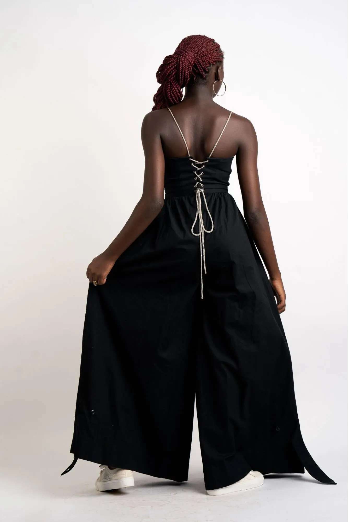 ATTO TETTEH Akokoti Black Embroidered Detail Romper