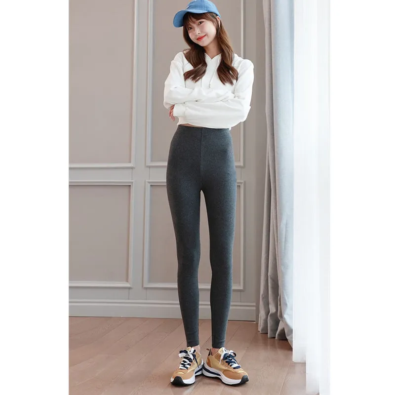 Autumn Winter Women's Leggings Elastic High Waisted Tight-Fitting Pants