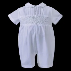 Baby Boy Christening Romper - Sarah Louise C6000 White