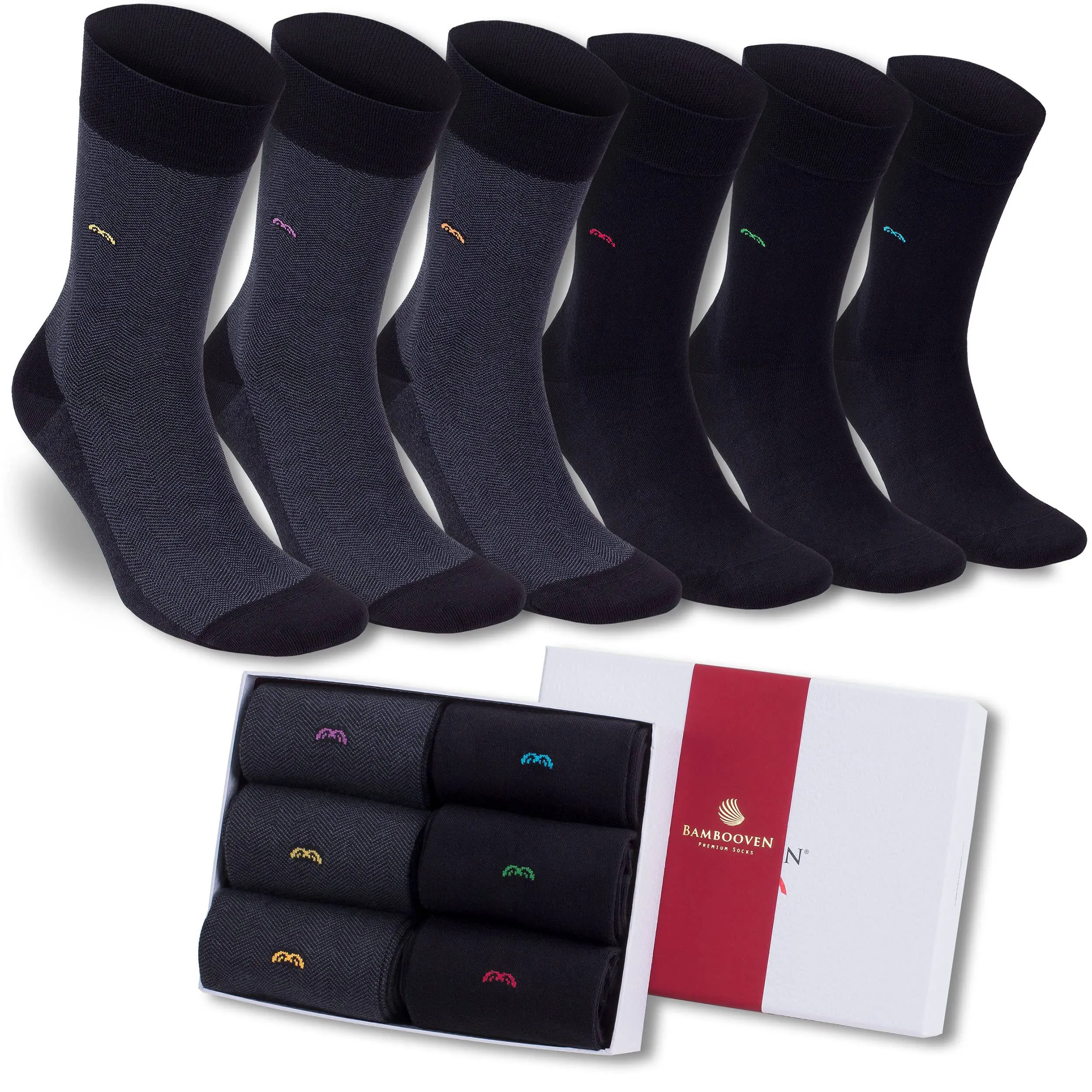 Bambooven Men’s Dress & Trouser Socks – Odor-Free Bamboo (6 Pairs)