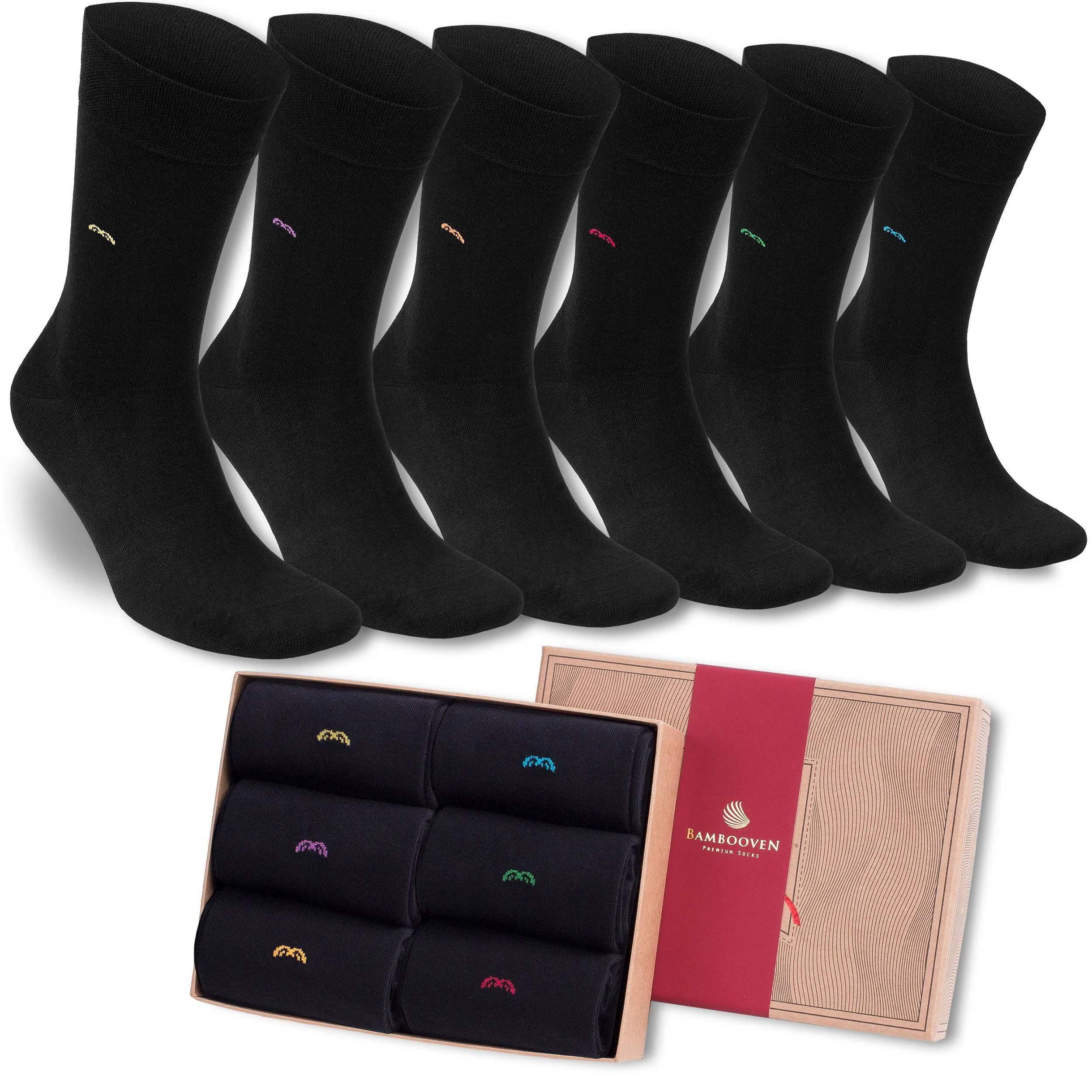 Bambooven Men’s Dress & Trouser Socks – Odor-Free Bamboo (6 Pairs)