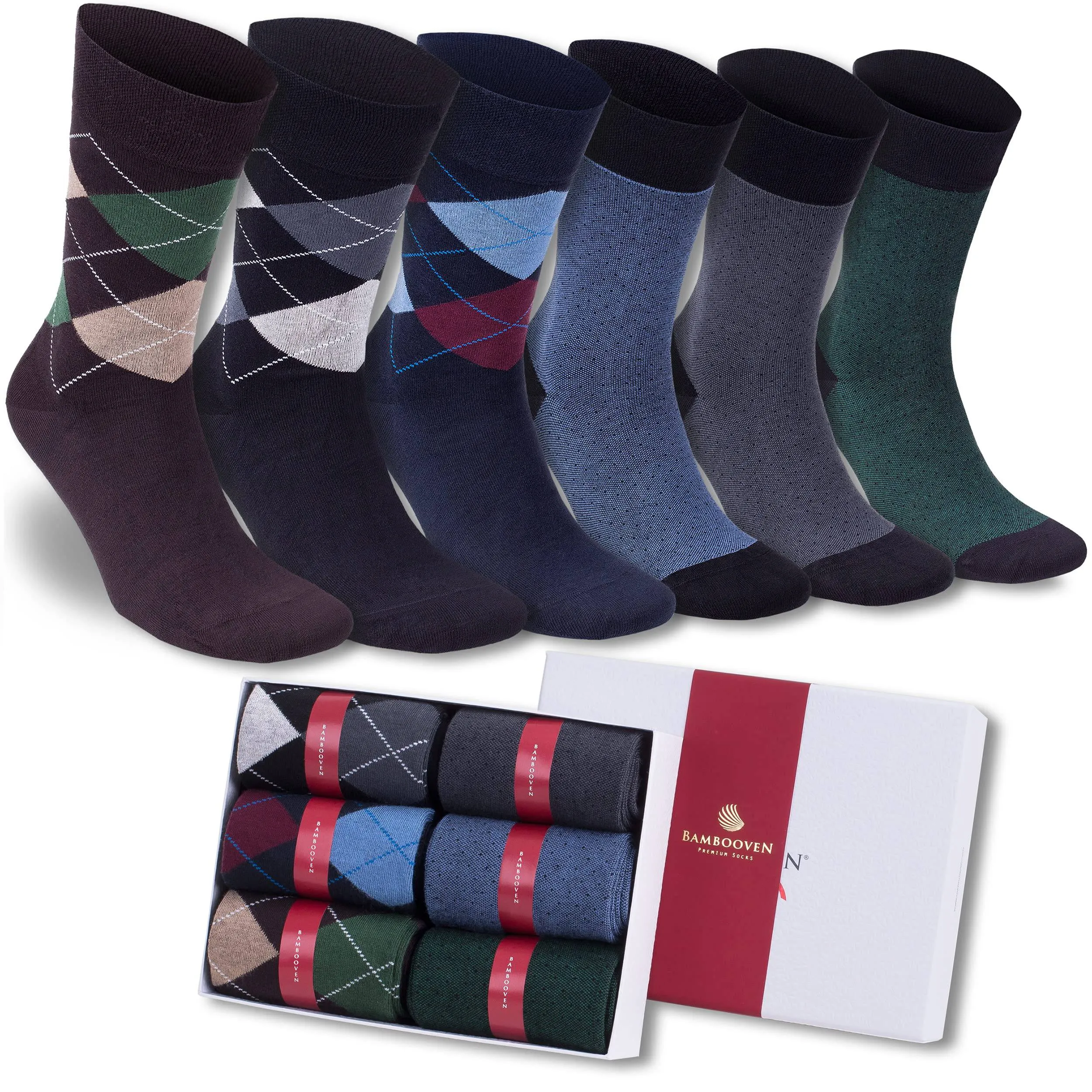 Bambooven Men’s Dress & Trouser Socks – Odor-Free Bamboo (6 Pairs)