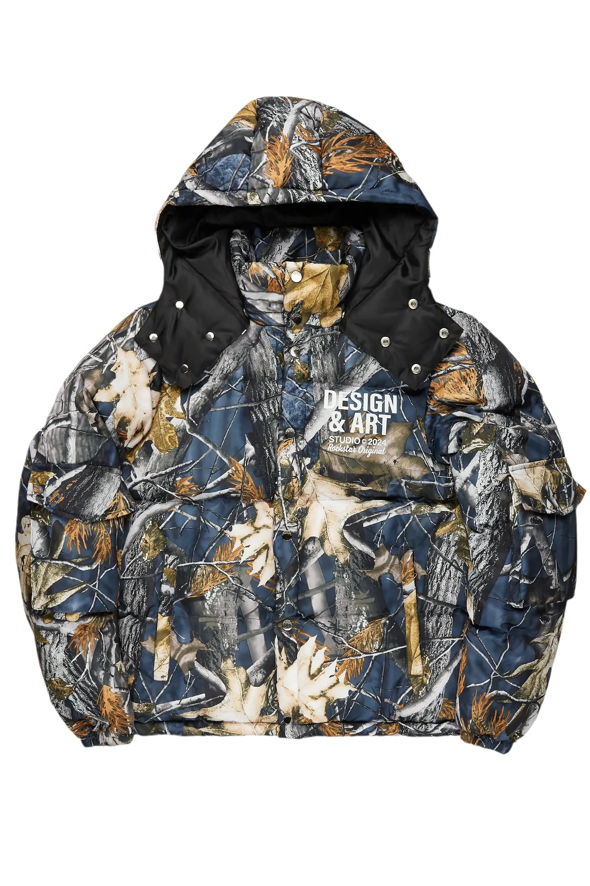 Bandik Black Tree Camo Puffer Jacket