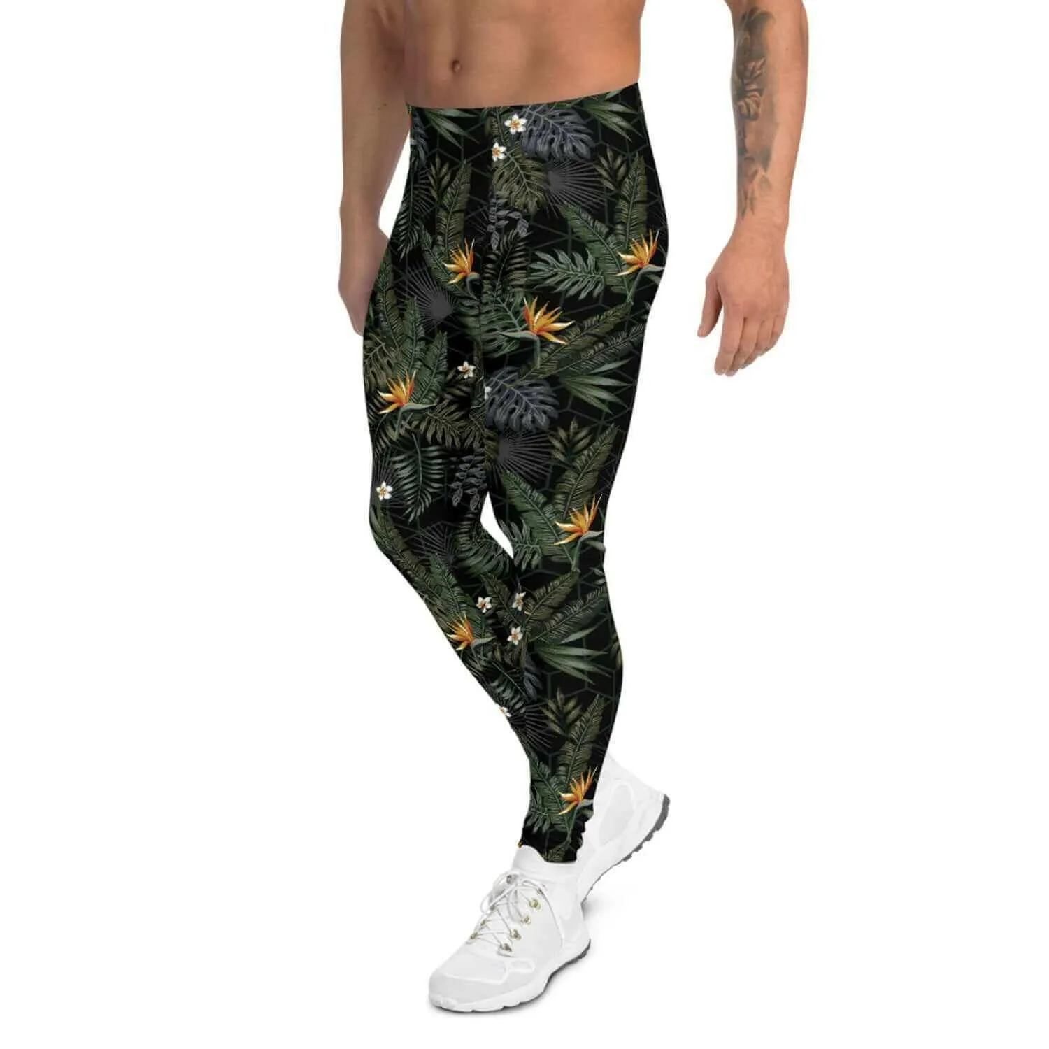 Bird of Paradise Mens Black Leggings