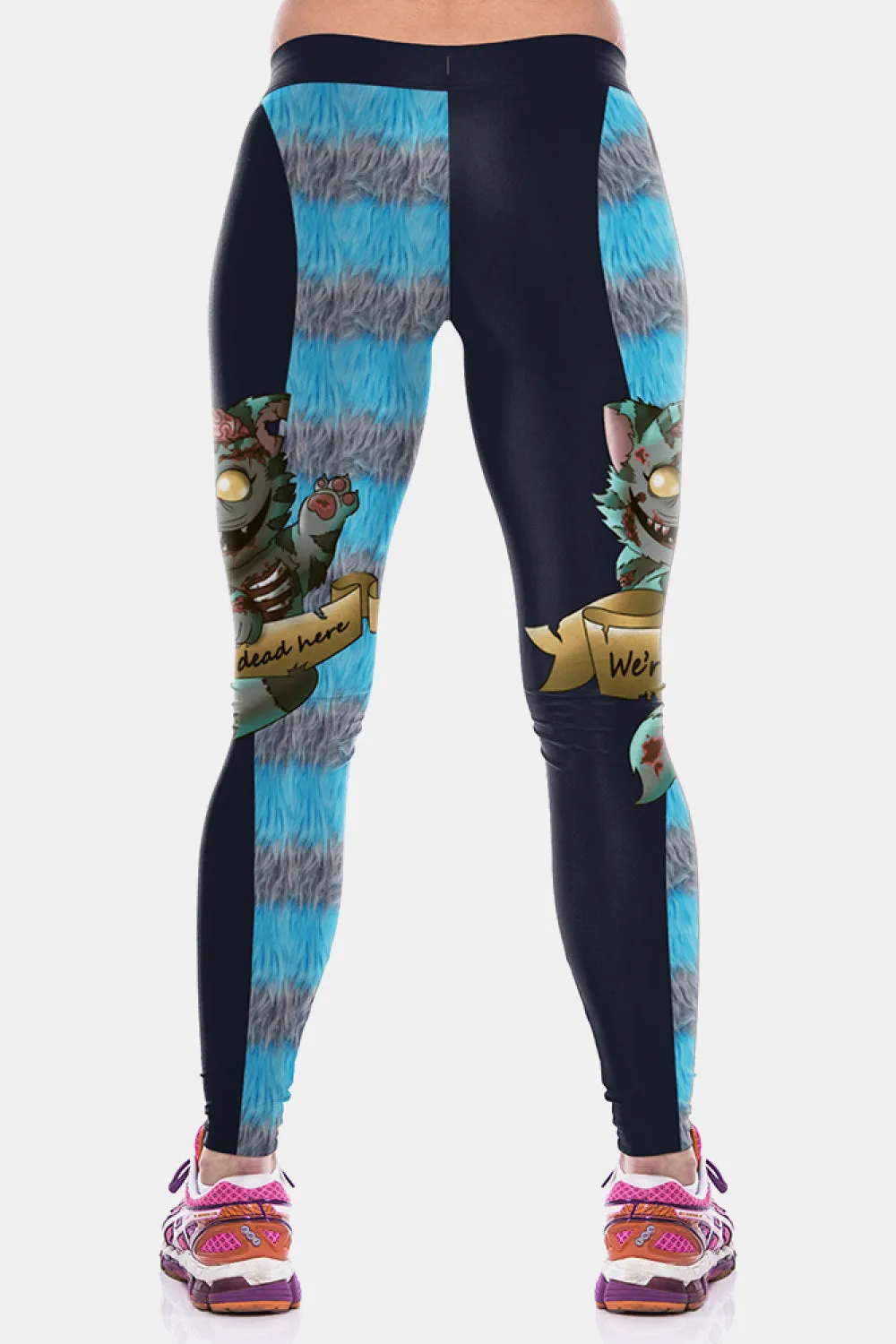 Black & Blue Printed Elastic Waistband Leggings