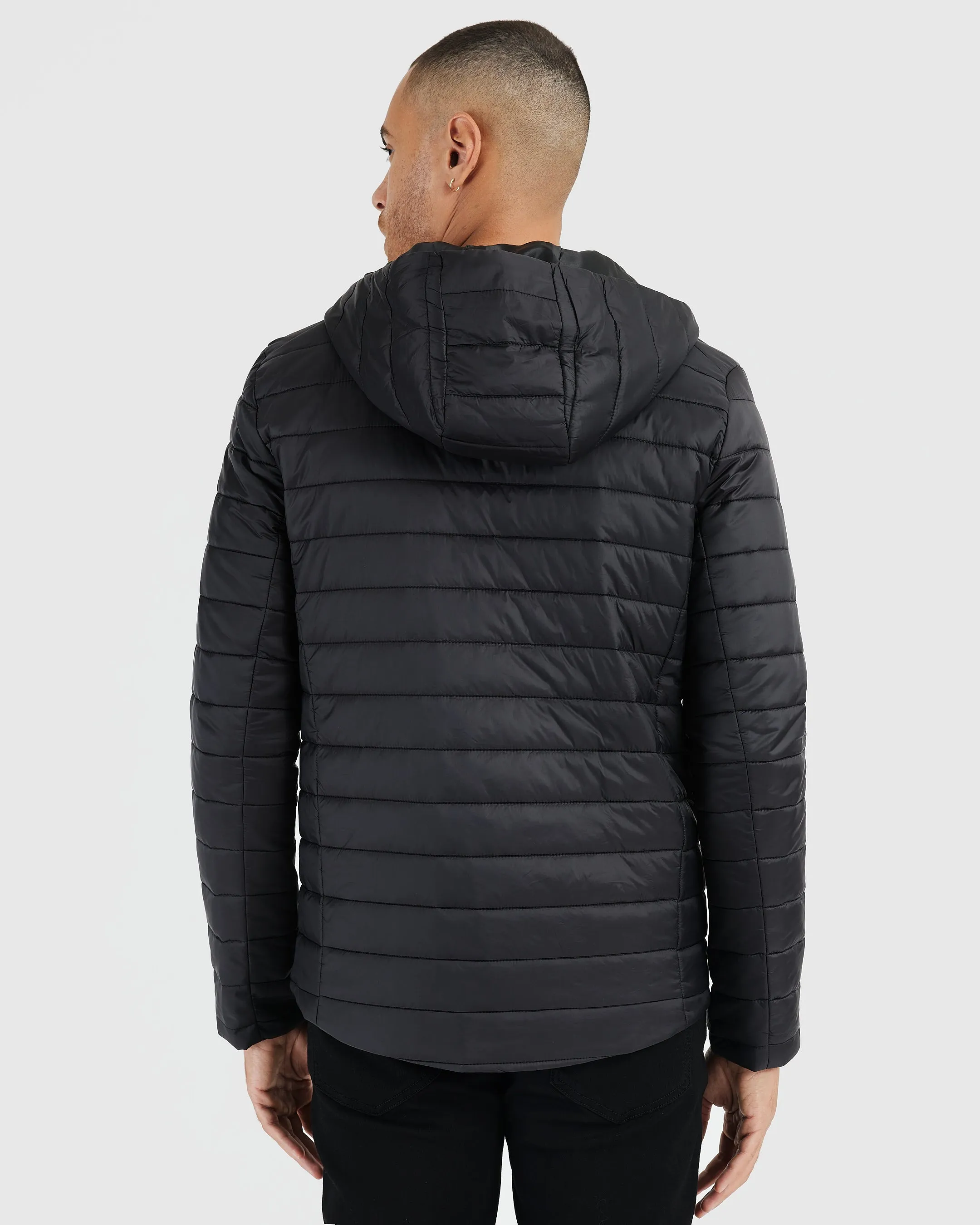 Black Hooded Puffer Jacket