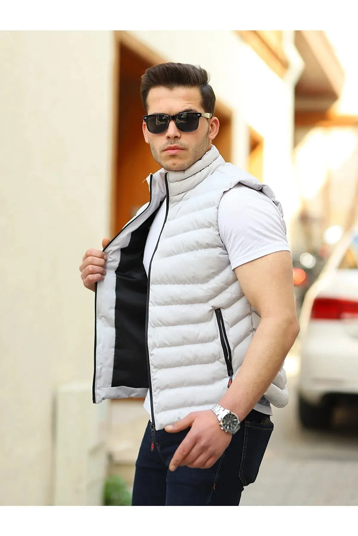 Boymen Men's Gray Inflatable Vest