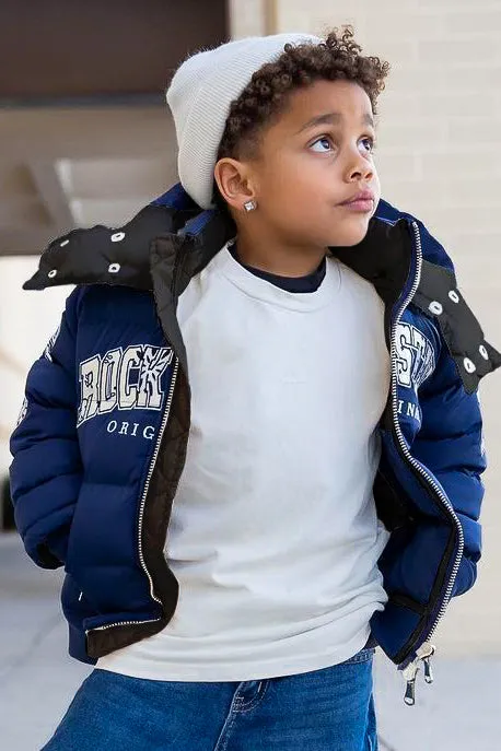 Boys Bronx Navy Heavy Puffer Jacket