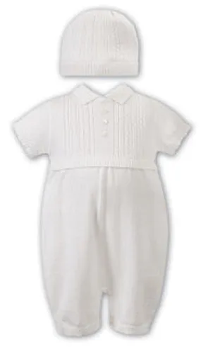 Boy's Knit Romper & Hat