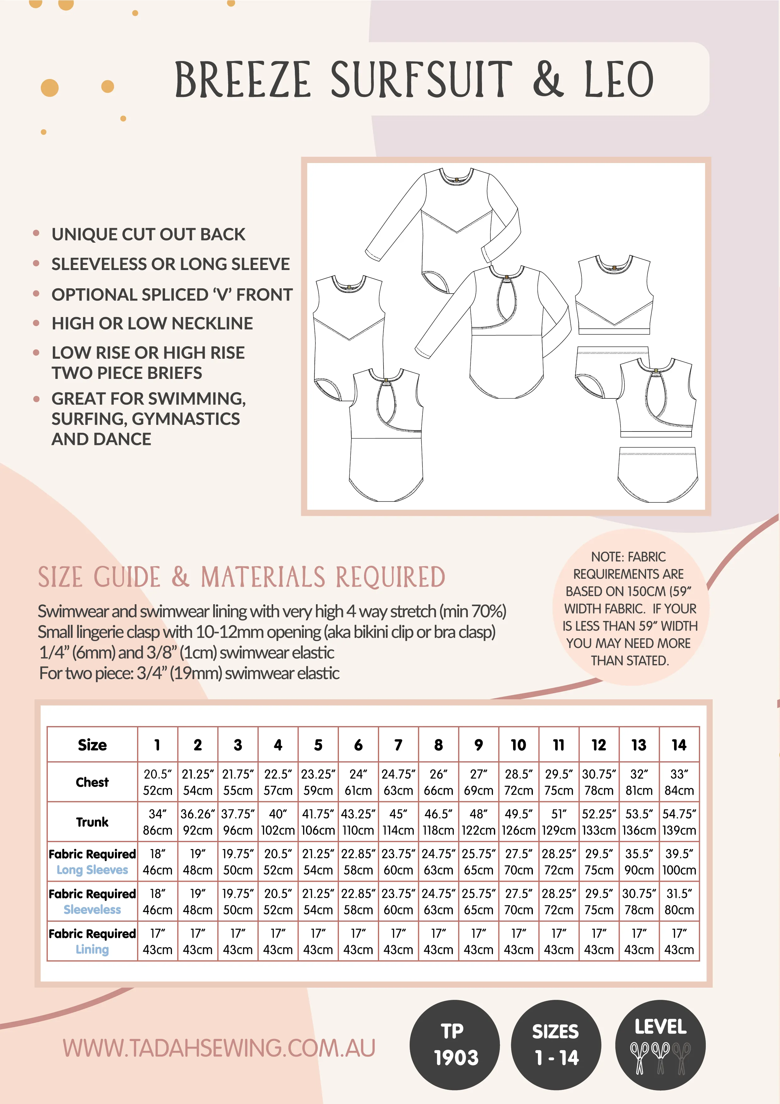 Breeze Surfsuit & Leo Sewing Pattern