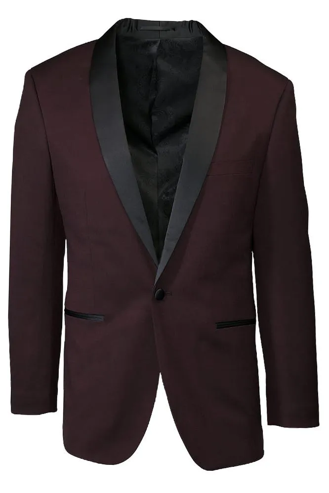 Burgundy Pindot Tuxedo Jacket (Separates)