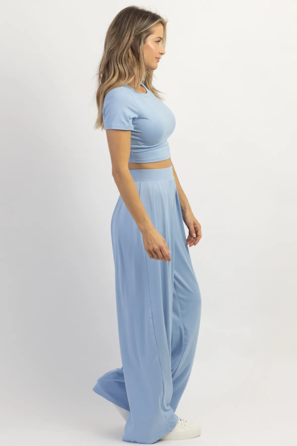 BUTTER SOFT BABY BLUE PALAZZO PANT SET *BACK IN STOCK*