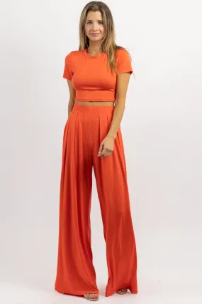 BUTTER SOFT GRAPEFRUIT PALAZZO PANT SET *BACK IN STOCK*