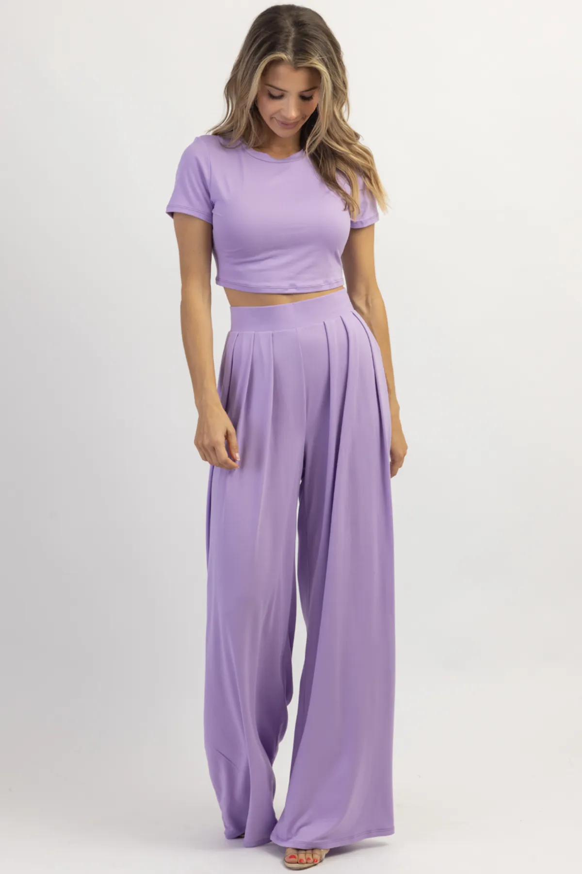 BUTTER SOFT LILAC PALAZZO PANT SET *BACK IN STOCK*