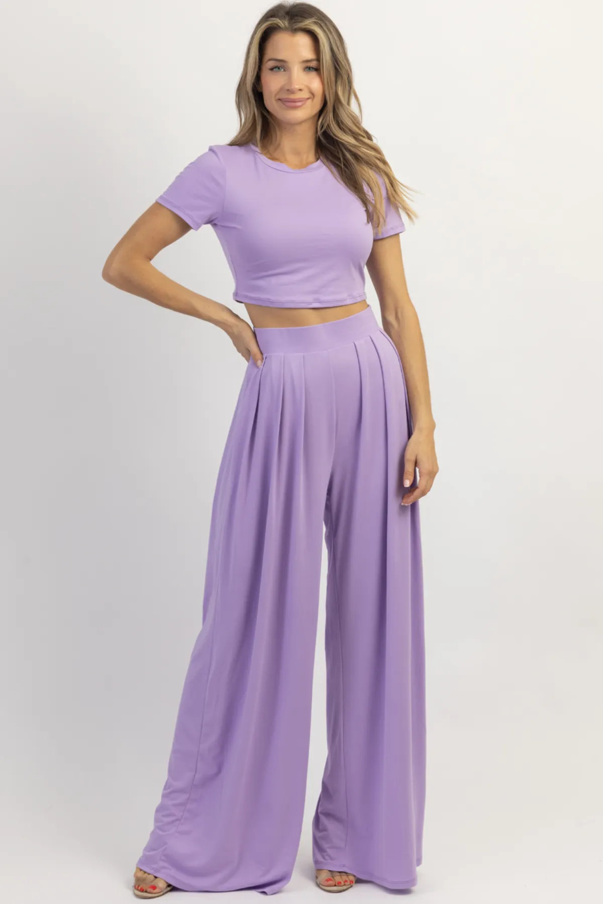 BUTTER SOFT LILAC PALAZZO PANT SET *BACK IN STOCK*