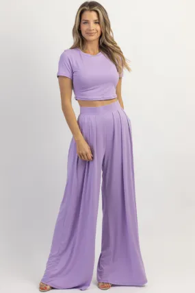 BUTTER SOFT LILAC PALAZZO PANT SET *BACK IN STOCK*