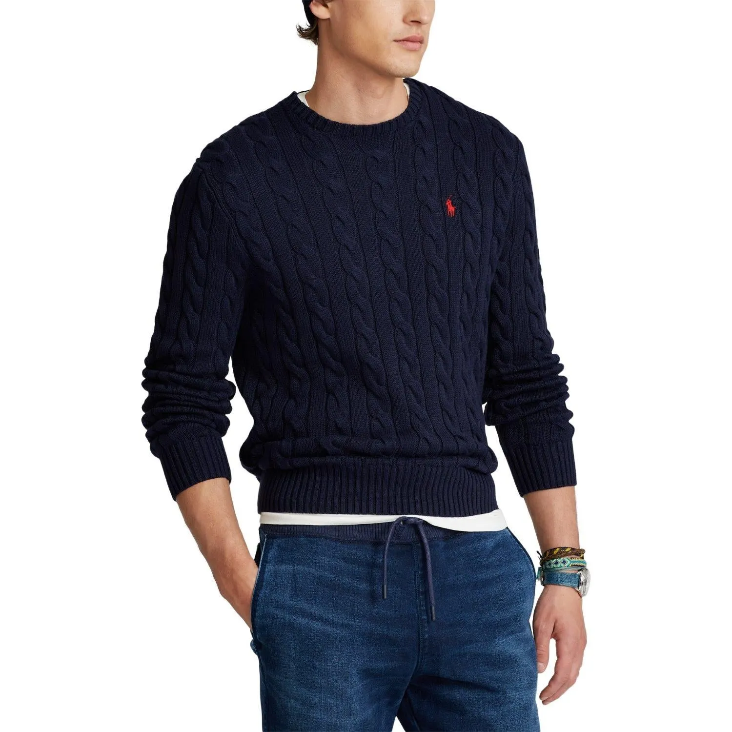 Cable-Knit Cotton Sweater