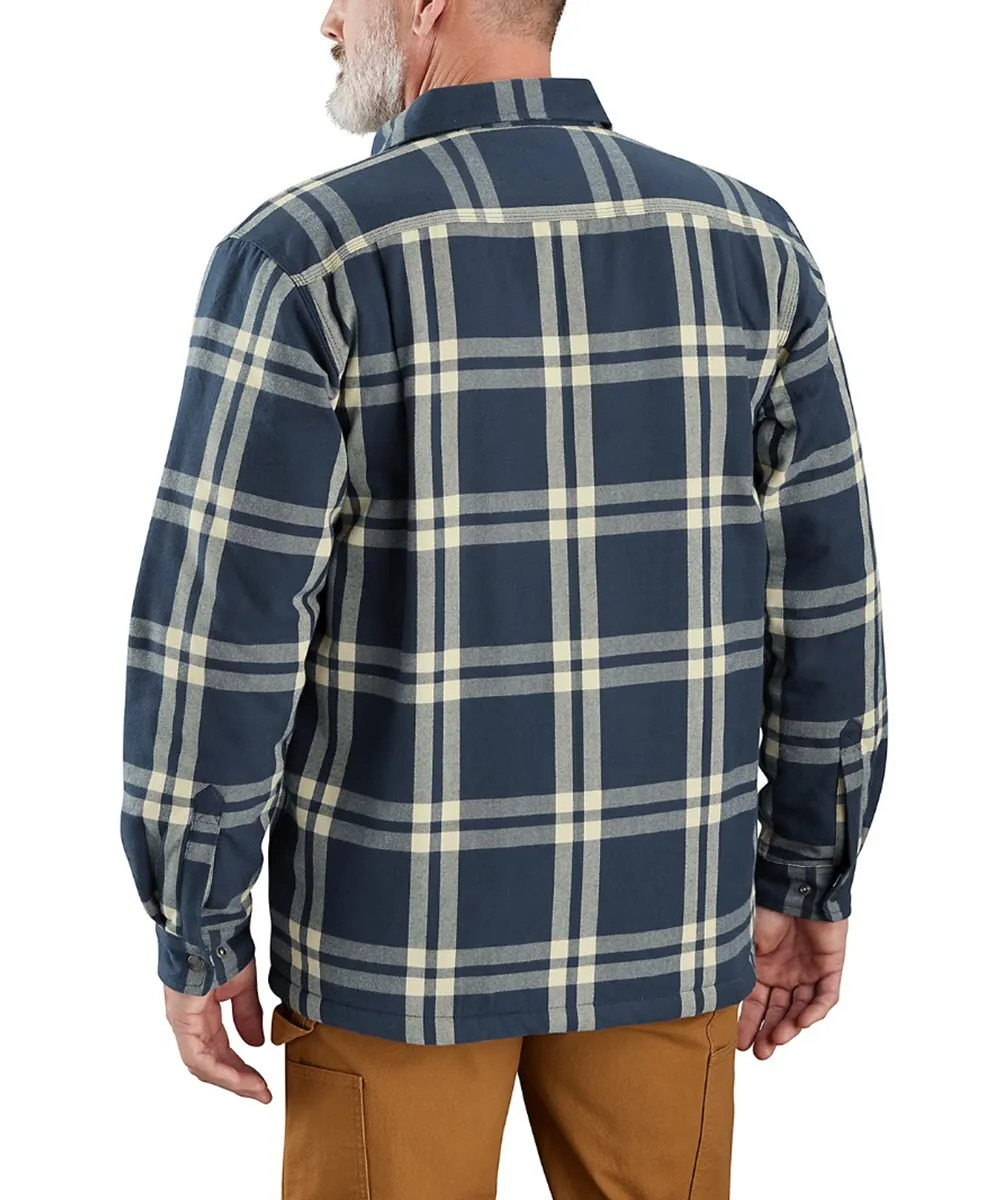 Carhartt Men's Sherpa-Lined Flannel Shirt Jacket - Dark Blue