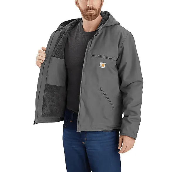 Carhartt Men's - Washed Duck Sherpa Lined Jacket - Gravel Grey