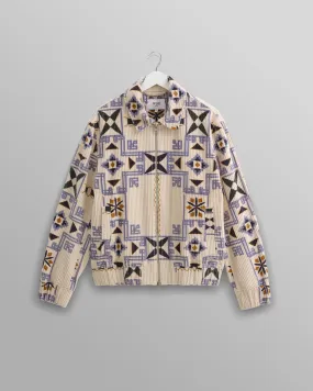 Cartha - Ecru Geometric Corduroy Jacket