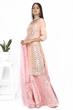 Champagne pink with sharara set.