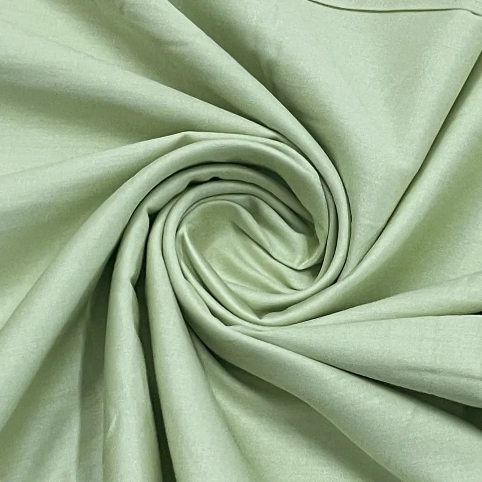 Classic Sage Green Solid Cotton Satin