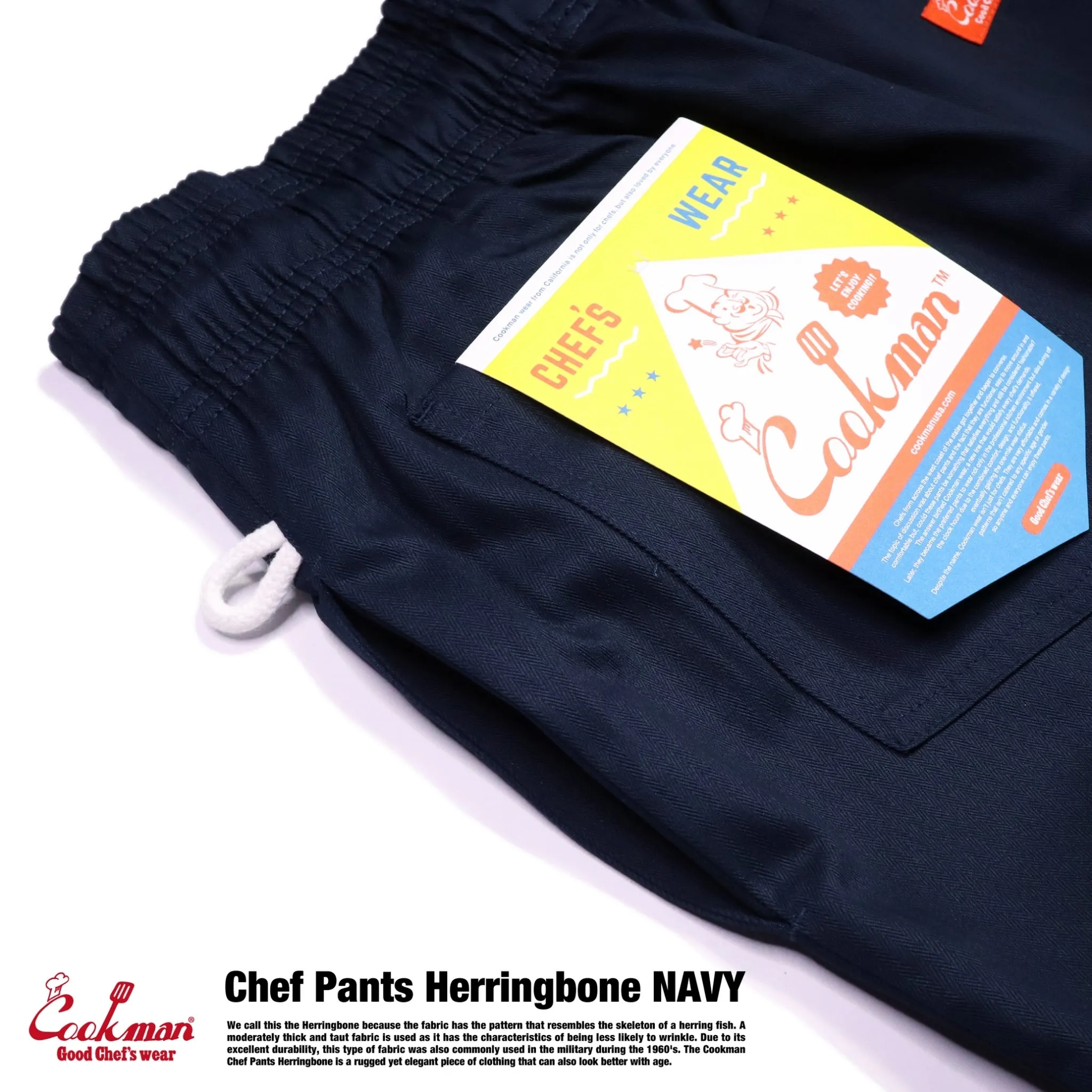 Cookman Chef Pants - Herringbone : Navy