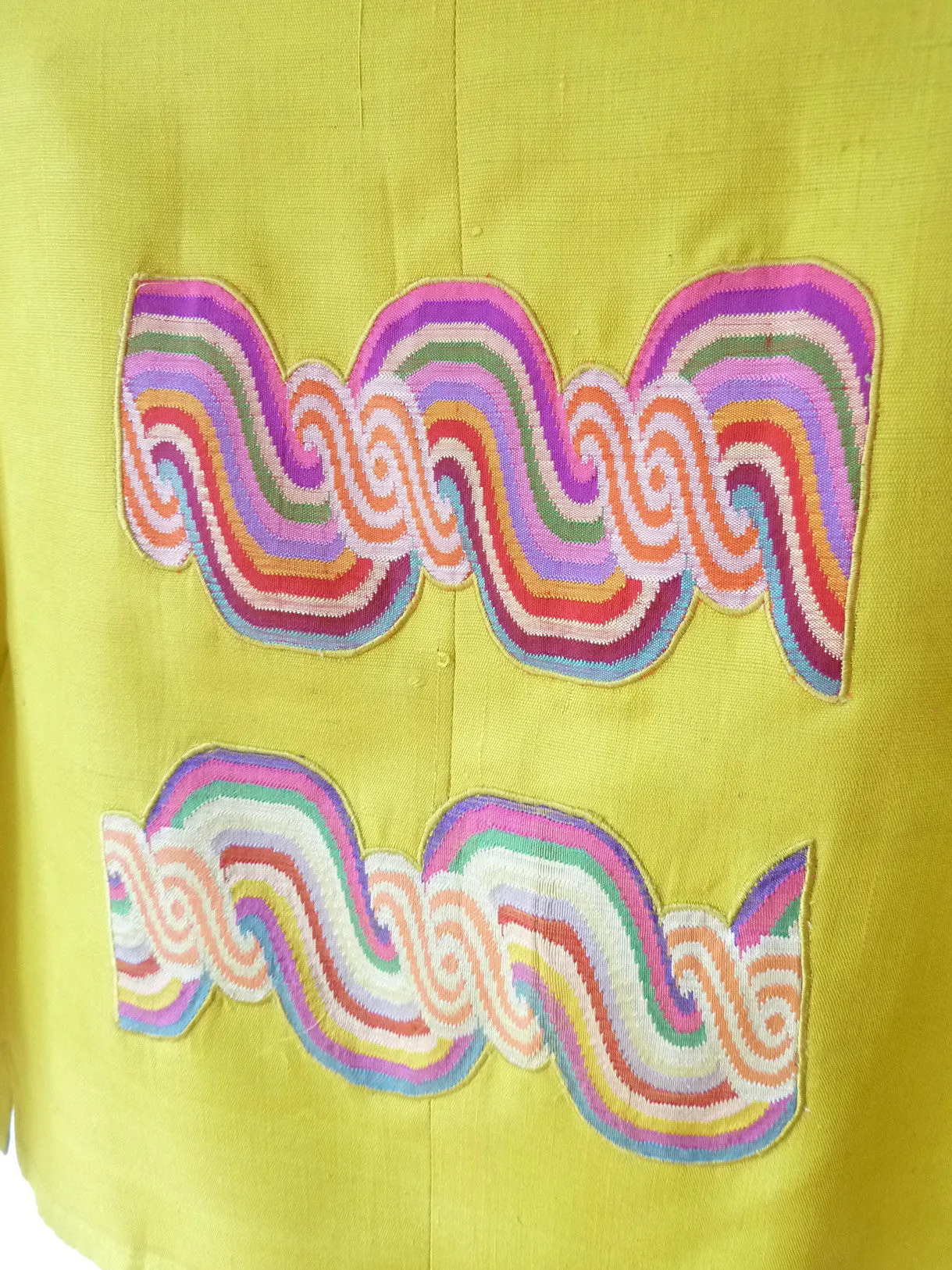 Couture Cut Peace Jacket Citron And Rainbow Swirl