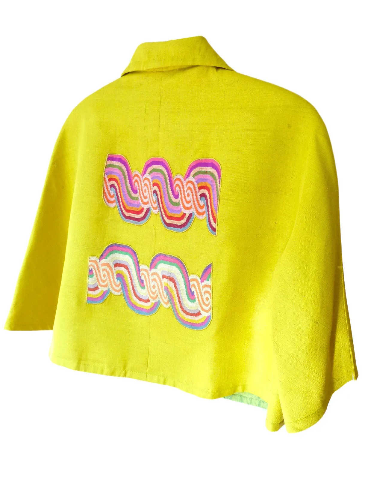 Couture Cut Peace Jacket Citron And Rainbow Swirl