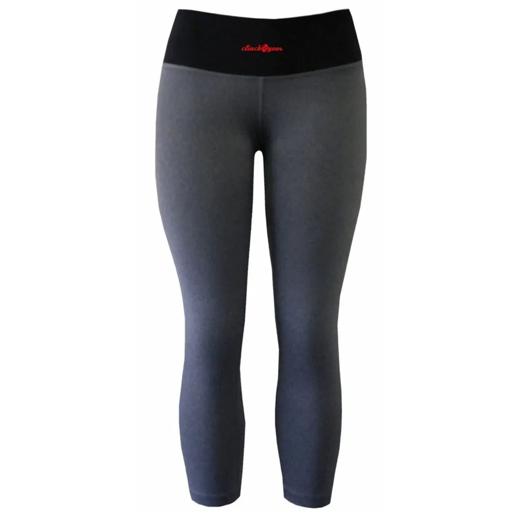 Cross Training Performance Capri Tights - Crush - Heather Gray - Black/Red