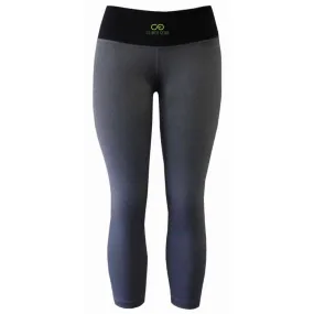 Cross Training Performance Capri Tights - Lux - Heather Gray - Lime Green