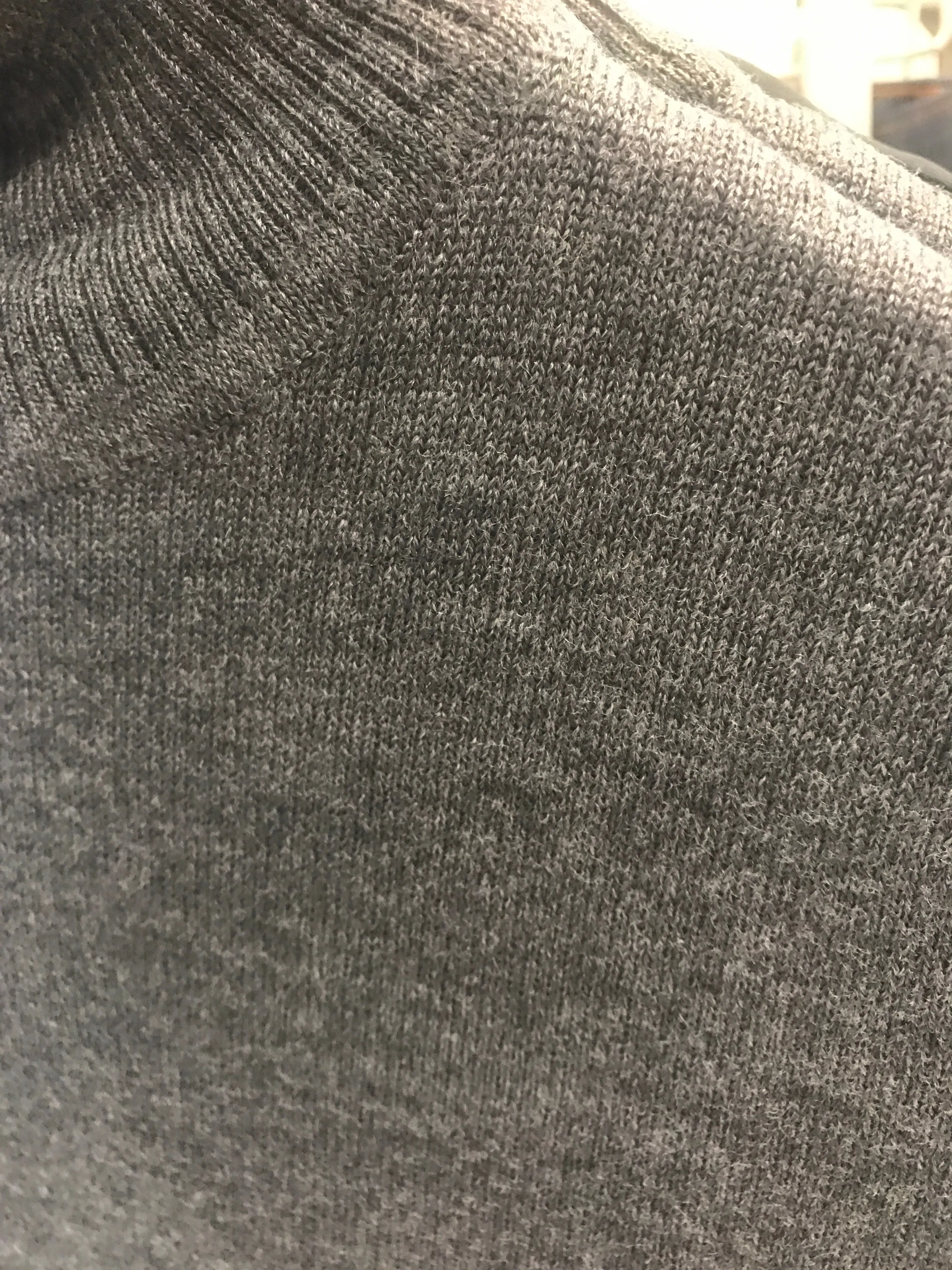 Dark grey marl merino polo neck