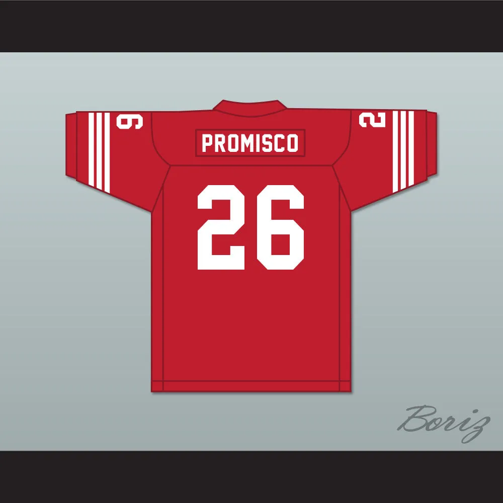 Dave Promisco 26 Mustangs High School Red Football Jersey Windrunner 2