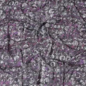 Deep Mauve Premium Cotton Voile Fabric with Historical Coin Motifs - Traditional Thobe Material, 140 cm Wide-D20229