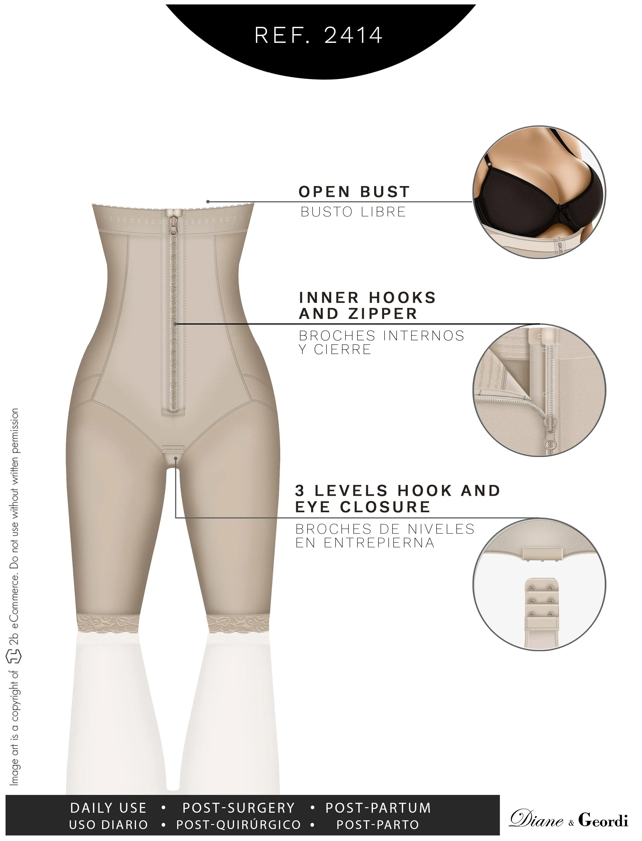 Diane & Geordi 2414 Tummy Control Capri Shapewear