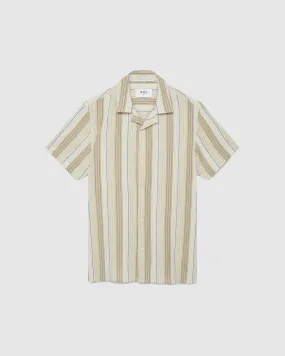 Didcot Shirt Navy/Mustard Crinkle Stripe