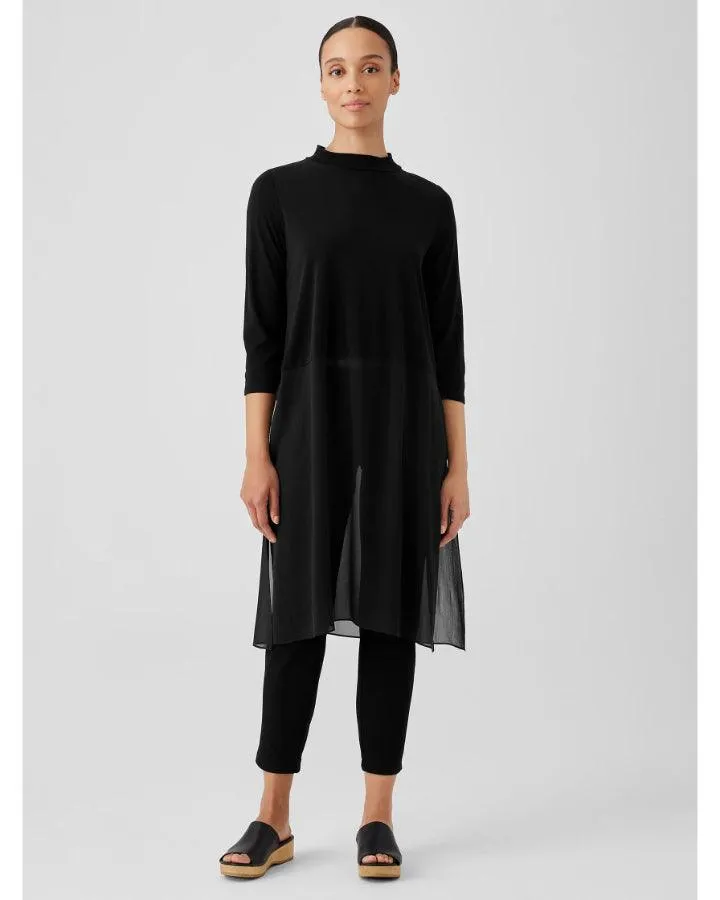 Eileen Fisher Mock Neck Silk Tunic