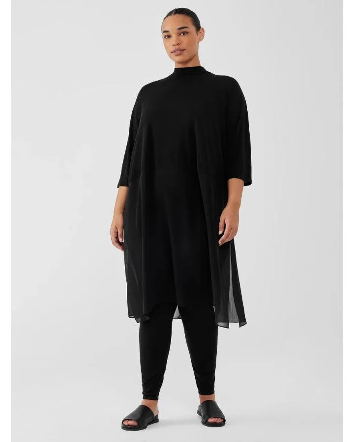 Eileen Fisher Mock Neck Silk Tunic